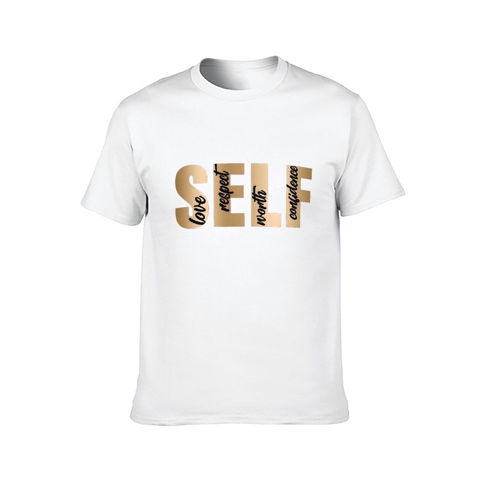 Inkmay Casual Cotton T-shirt Self Love Respect Worth Confidence Art Unisex T-shirtLifestyle Moisture-Wicking T-Shirt