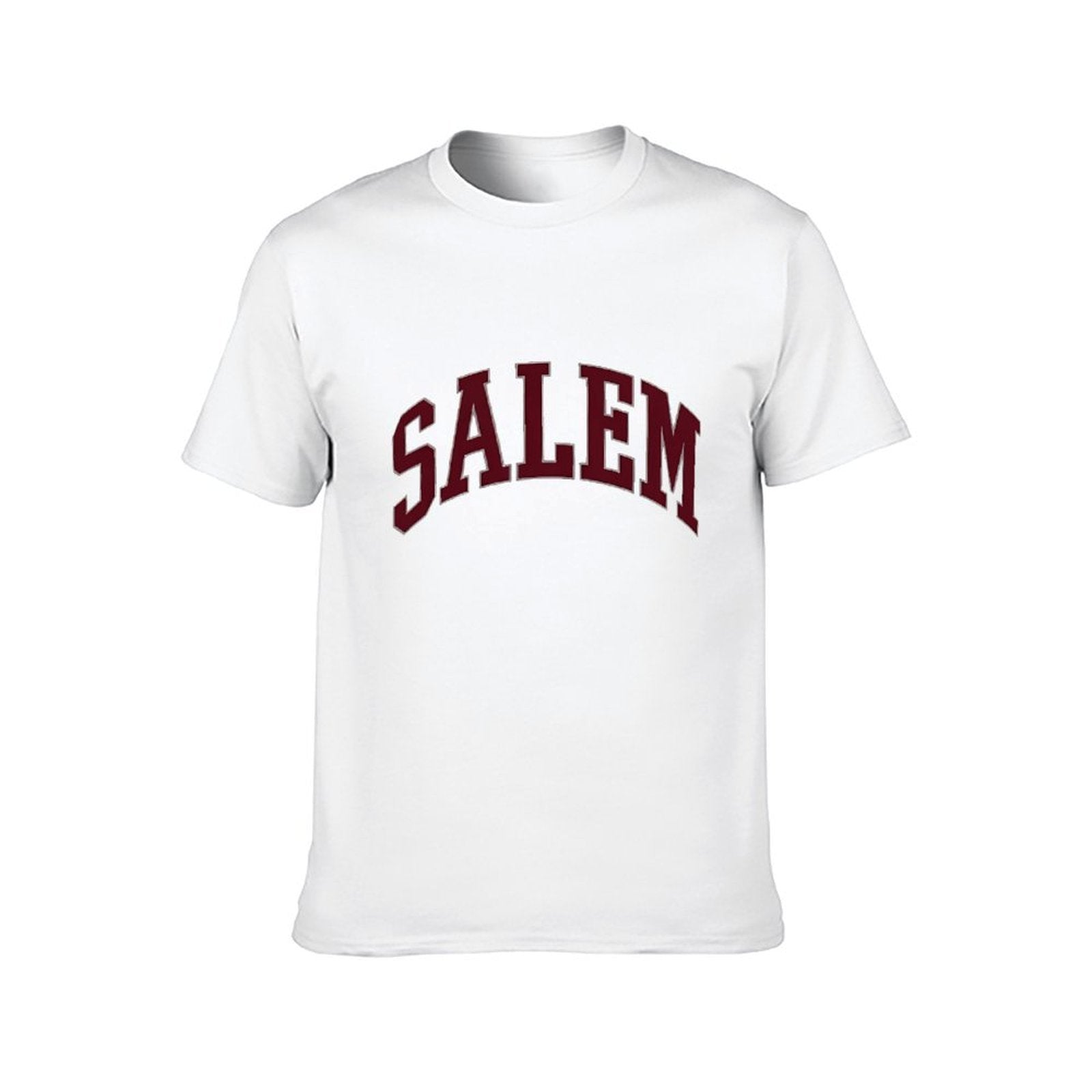 Inkmay Casual Cotton T-shirt Salem Red Text On White Background Unisex T-shirtEssentialFit Pocket Tee T-Shirt