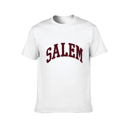 Inkmay Casual Cotton T-shirt Salem Red Text On White Background Unisex T-shirtEssentialFit Pocket Tee T-Shirt