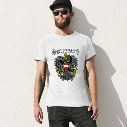 Inkmay Casual  Cotton T-shirt Austria Coat Of Arms Pattern Print Unisex T-shirtSharp Softstyle T-Shirt