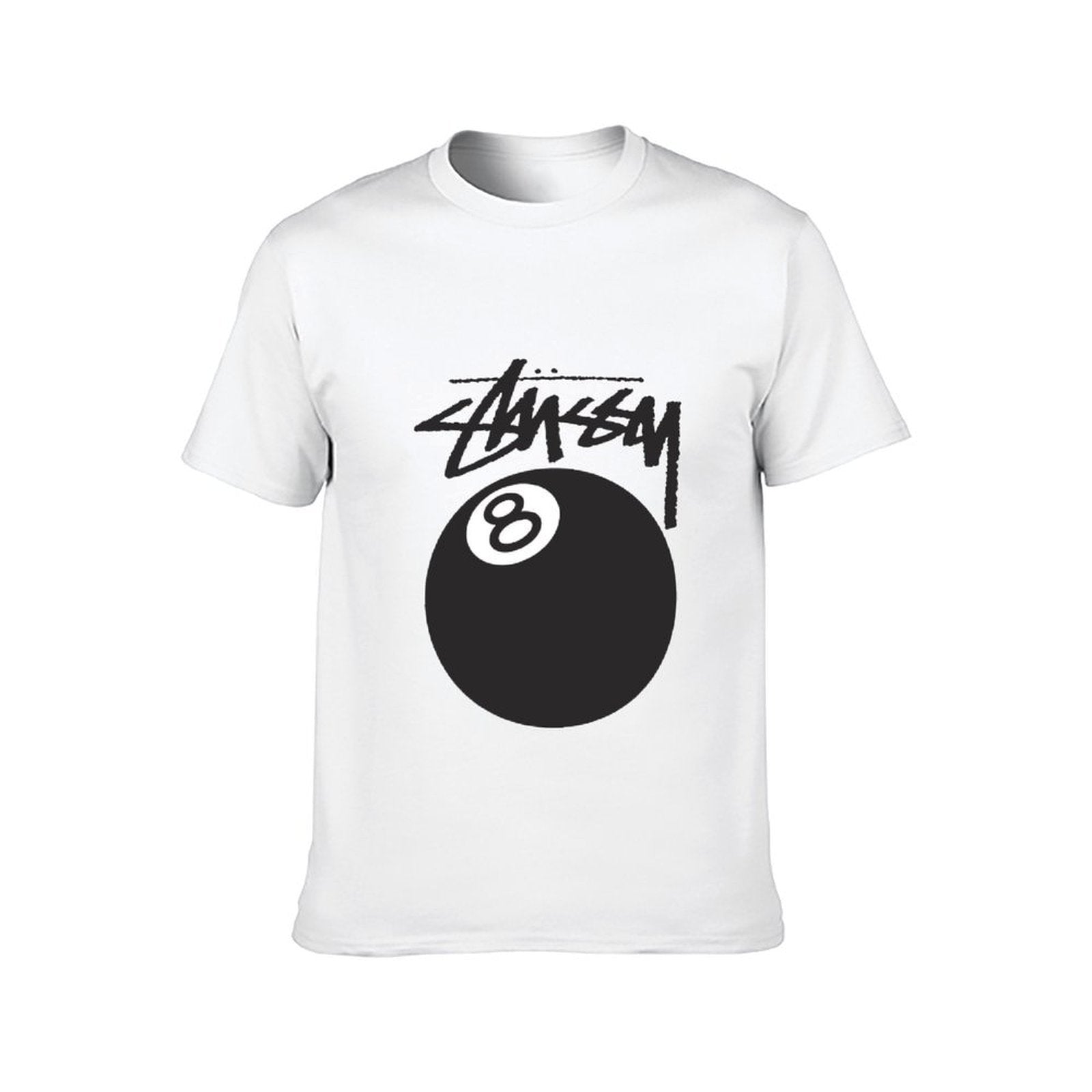 Inkmay Casual Cotton T-shirt Black Background With White Number Eight Unisex T-shirtBold Classic T-Shirt