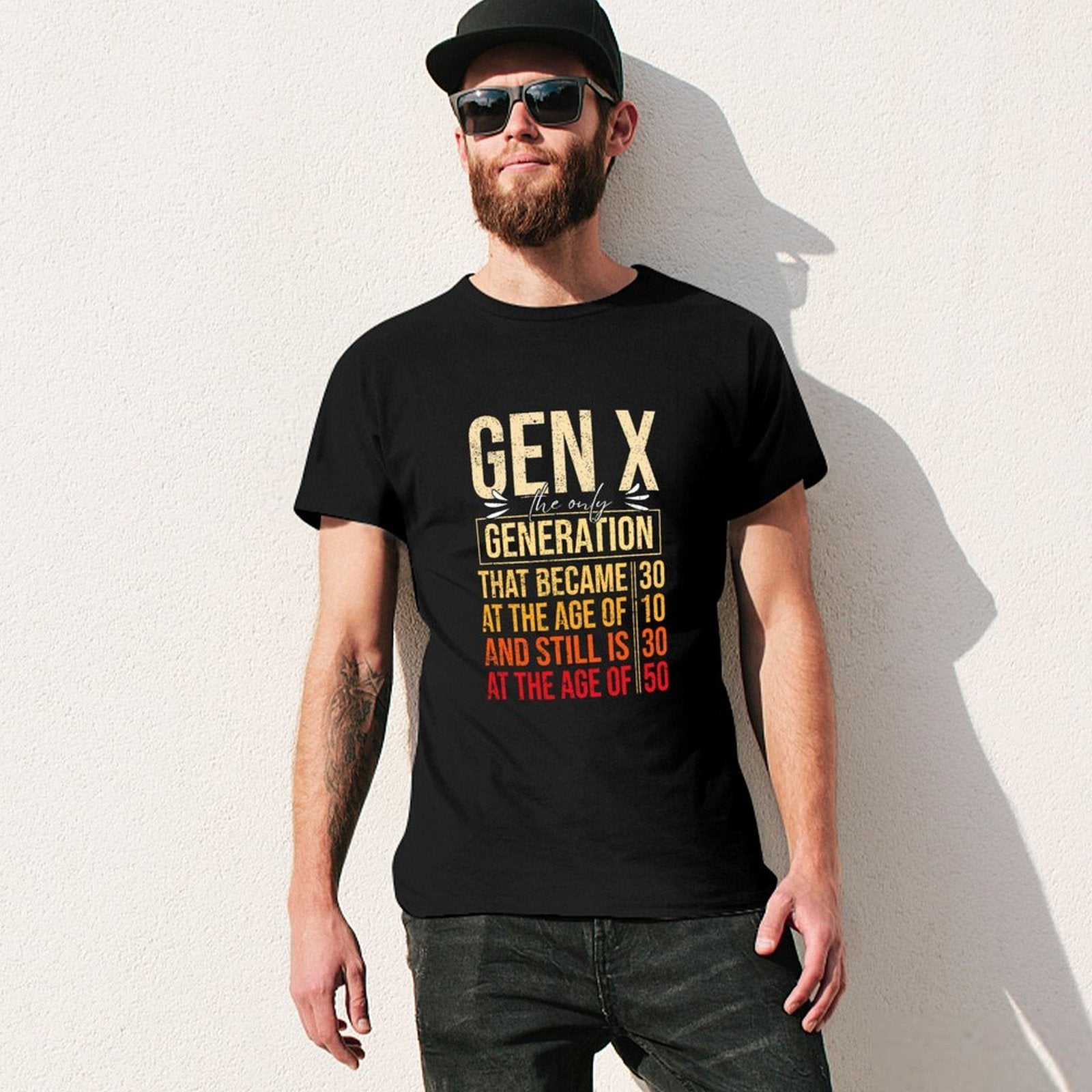 Inkmay Casual  Cotton T-shirt Abstract Landscape With Warm Colors Palette Unisex T-shirtMade-to-Order EverydaySeries T-Shirt