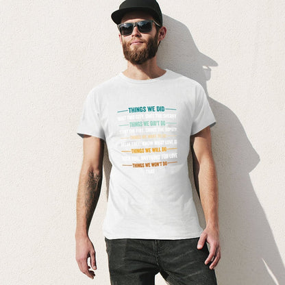Inkmay Casual  Cotton T-shirt Abstract Horizontal Stripes With Torn Edges Unisex T-shirtClassic Comfort T-Shirt