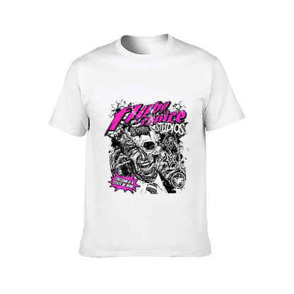 Inkmay Casual Cotton T-shirt Funky Zombie Artwork With Stars Unisex T-shirt