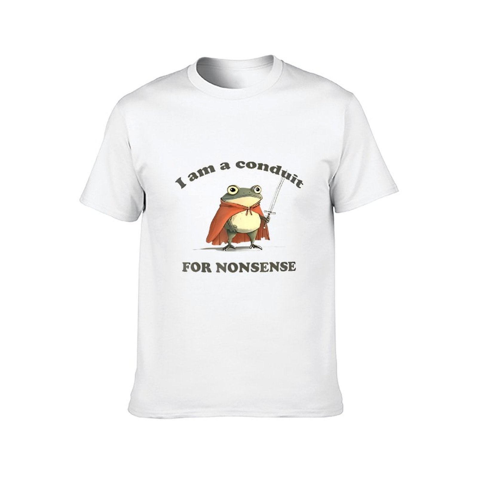 Inkmay Casual Cotton T-shirt Frog With Cape And Sword Unisex T-shirtPremiumSeries Signature T-Shirt