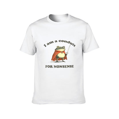 Inkmay Casual Cotton T-shirt Frog With Cape And Sword Unisex T-shirtPremiumSeries Signature T-Shirt