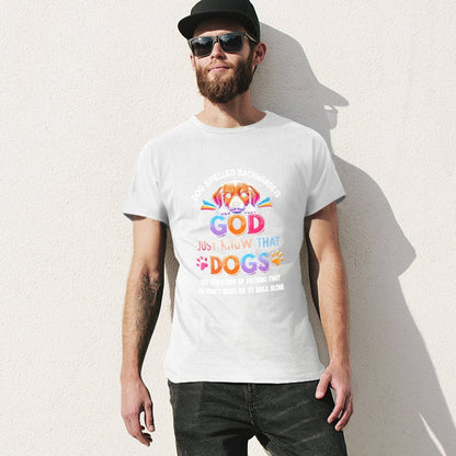 Inkmay Casual  Cotton T-shirt God Just Know That Dogs Unisex T-shirtRetro Basic T-Shirt
