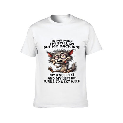 Inkmay Casual  Cotton T-shirt Cute Wolf With Glasses And Tongue Unisex T-shirtTrueStyle Urban T-Shirt
