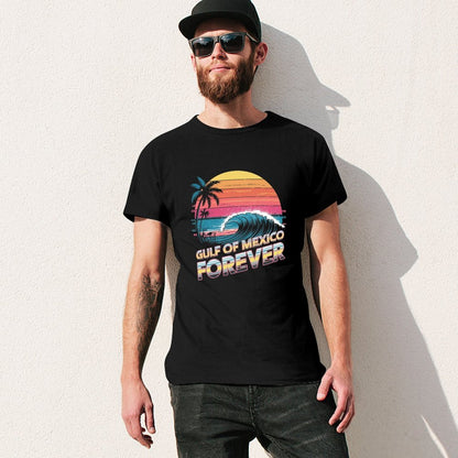 Inkmay Casual  Cotton T-shirt Gulf Of Mexico Forever Pattern Print Unisex T-shirtEasy-Care Lightweight T-Shirt