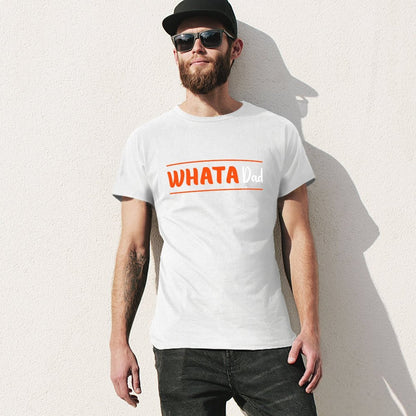 Inkmay Casual  Cotton T-shirt Abstract White Shape On Orange Background Unisex T-shirtEco / Sustainable Batch-Printed T-Shirt