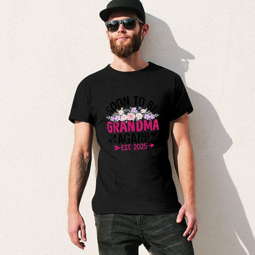 Inkmay Casual  Cotton T-shirt Soon To Be Grandma Again Est Unisex T-shirtBatch-Printed Printed T-Shirt