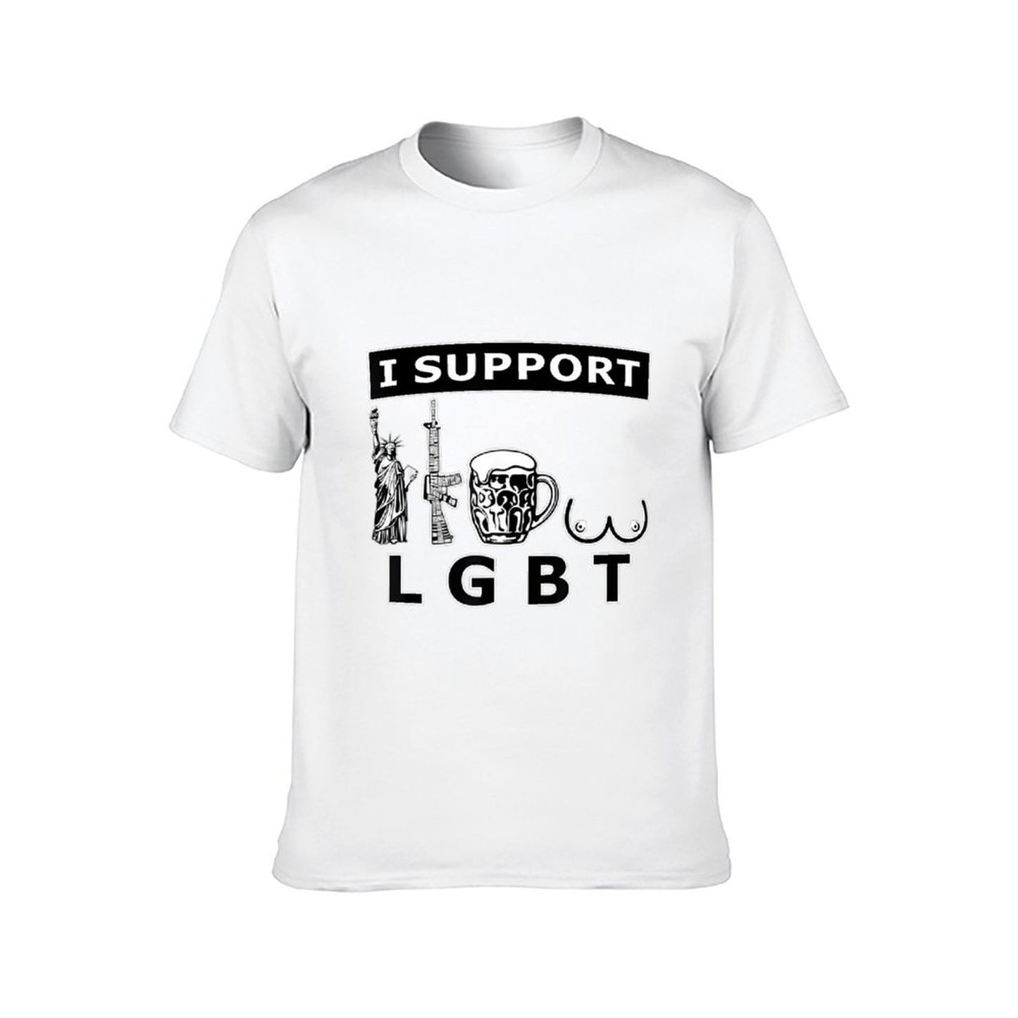 Inkmay Casual Cotton T-shirt Lgbt Support With Statue And Unisex T-shirtMidweight Eco / Sustainable T-Shirt