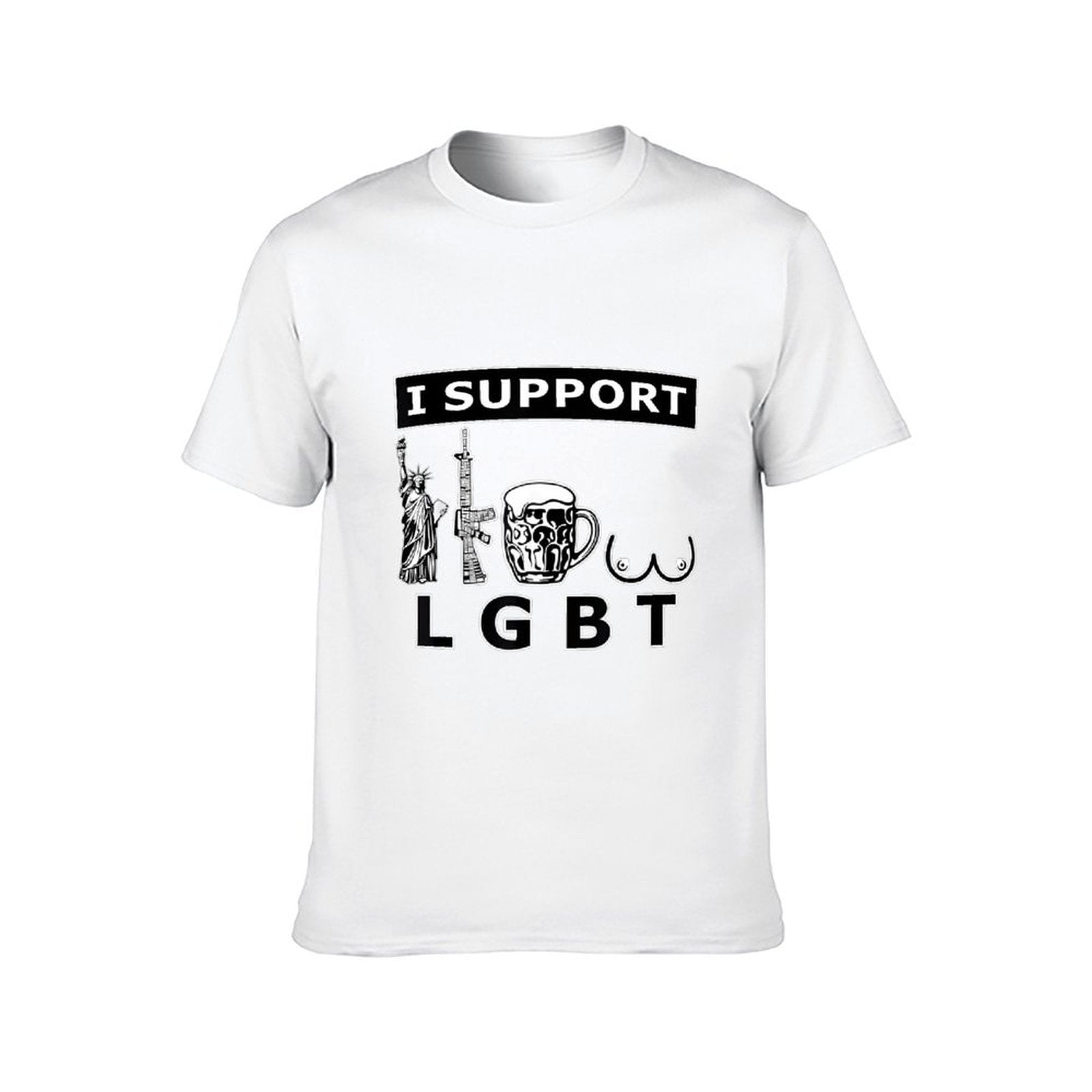 Inkmay Casual Cotton T-shirt Lgbt Support With Statue And Unisex T-shirtMidweight Eco / Sustainable T-Shirt