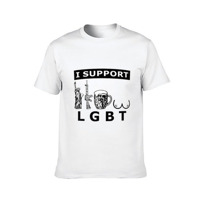 Inkmay Casual Cotton T-shirt Lgbt Support With Statue And Unisex T-shirtMidweight Eco / Sustainable T-Shirt
