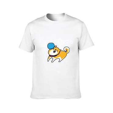 Inkmay Casual Cotton T-shirt Cute Dog Playing With Ball Unisex T-shirtMinimal Moisture-Wicking T-Shirt