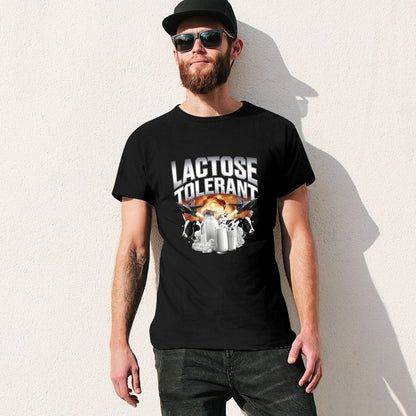 Inkmay Casual  Cotton T-shirt Lactose Tolerant Cows Milk Glass Unisex T-shirtOversized Smooth Feel T-Shirt