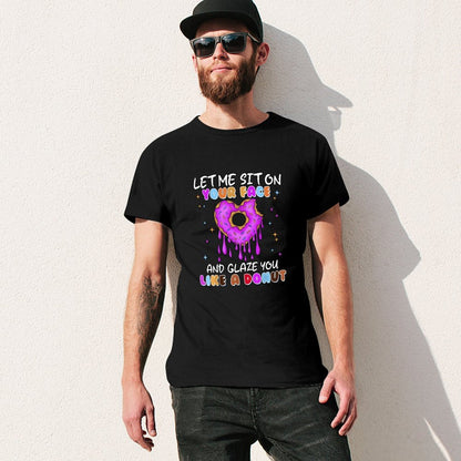 Inkmay Casual  Cotton T-shirt Donut With Pink Glaze And Sprinkles Unisex T-shirtClassicStyle EasyWear T-Shirt