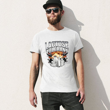 Inkmay Casual  Cotton T-shirt Lactose Tolerant Cows Milk Glass Unisex T-shirtOversized Smooth Feel T-Shirt
