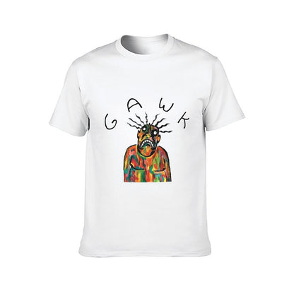 Inkmay Casual Cotton T-shirt Colorful Abstract Art With Bold Lines Unisex T-shirtSimple Lightweight T-Shirt
