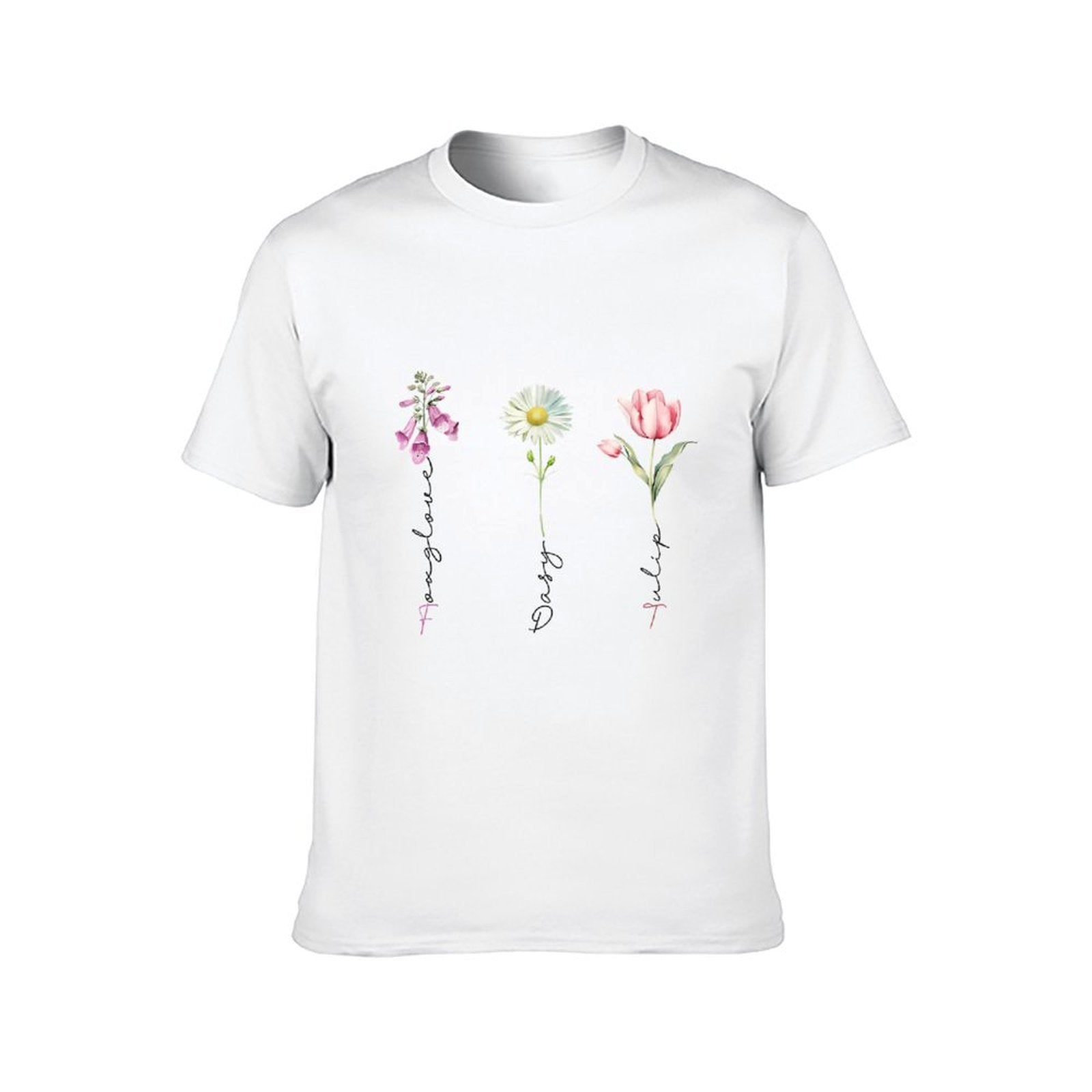 Inkmay Casual  Cotton T-shirt Floral Design With Vases And Unisex T-shirtStrong Design-Your-Own T-Shirt