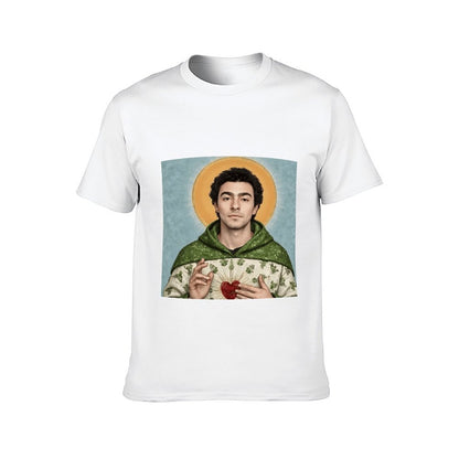 Inkmay Casual  Cotton T-shirt Green Robe With Floral Prints Unisex T-shirtSoftTouch Cotton T-Shirt