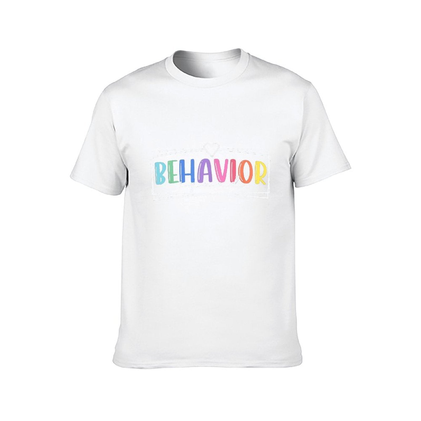 Inkmay Casual  Cotton T-shirt Behavior Art Print With Colorful Letters Unisex T-shirtTimelessComfort Reliable T-Shirt