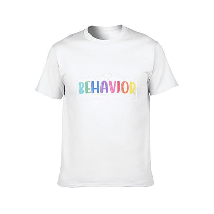 Inkmay Casual  Cotton T-shirt Behavior Art Print With Colorful Letters Unisex T-shirtTimelessComfort Reliable T-Shirt