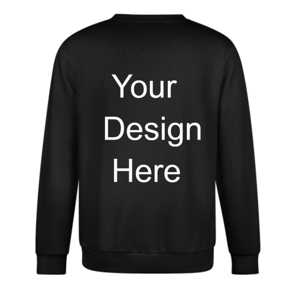 Custom Black Crew Neck Print Sweatshirt - Back Design