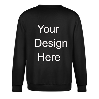 Custom Black Crew Neck Print Sweatshirt - Back Design