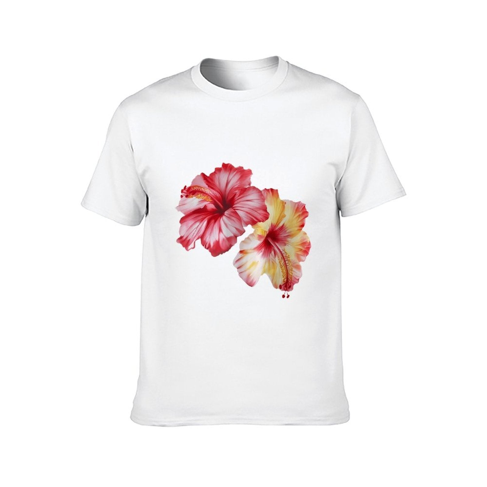 Inkmay Casual Cotton T-shirt Vibrant Floral Design With Bold Colors Unisex T-shirtSharp ClassicLine T-Shirt