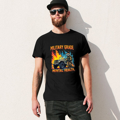 Inkmay Casual  Cotton T-shirt Military Grade Mental Health Artwork Design Unisex T-shirtFade-Proof SmoothWear T-Shirt