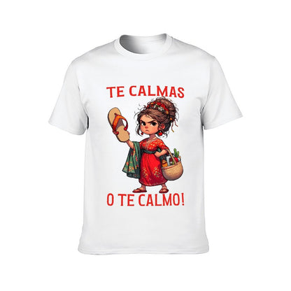 Inkmay Casual Cotton T-shirt Red Floral Dress With Green Scarf Unisex T-shirtMidweight EverydayTee T-Shirt