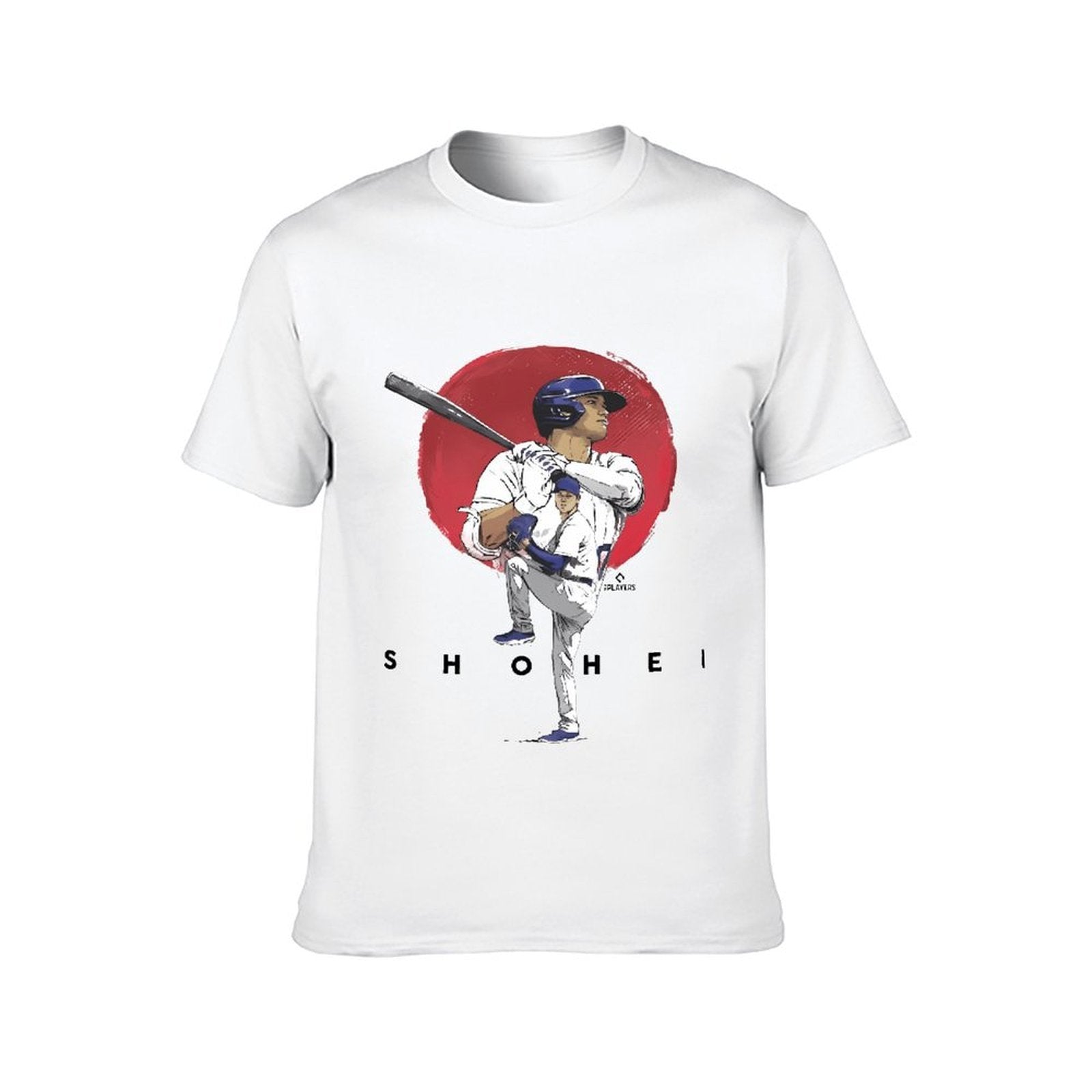 Inkmay Casual Cotton T-shirt Baseball Player Swinging Bat Artwork Design Unisex T-shirtBasic Essential T-Shirt