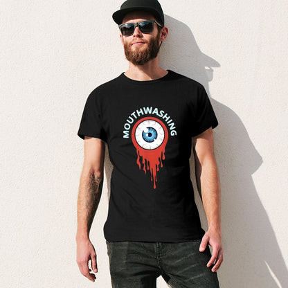 Inkmay Casual  Cotton T-shirt Mouthwashing Eye With Red Tears Unisex T-shirtClassicFit Design-Your-Own T-Shirt