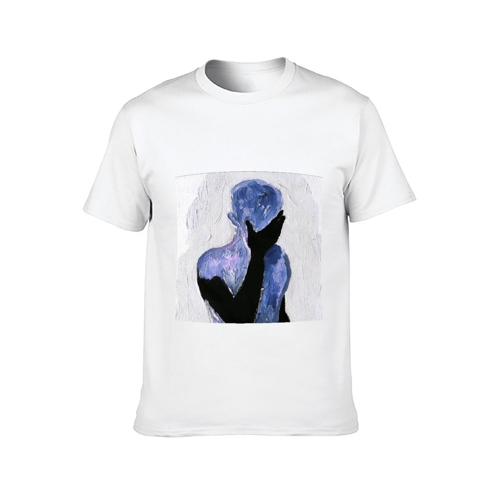 Inkmay Casual Cotton T-shirt Abstract Art With Blue Shadows Unisex T-shirtNeat Crisp Print T-Shirt