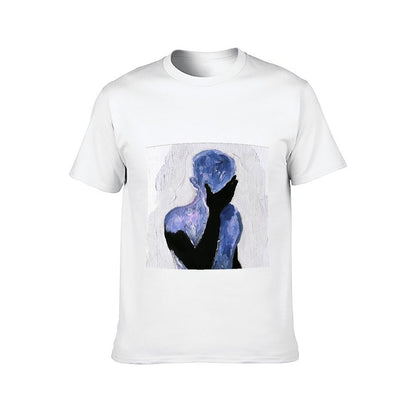 Inkmay Casual Cotton T-shirt Abstract Art With Blue Shadows Unisex T-shirtNeat Crisp Print T-Shirt