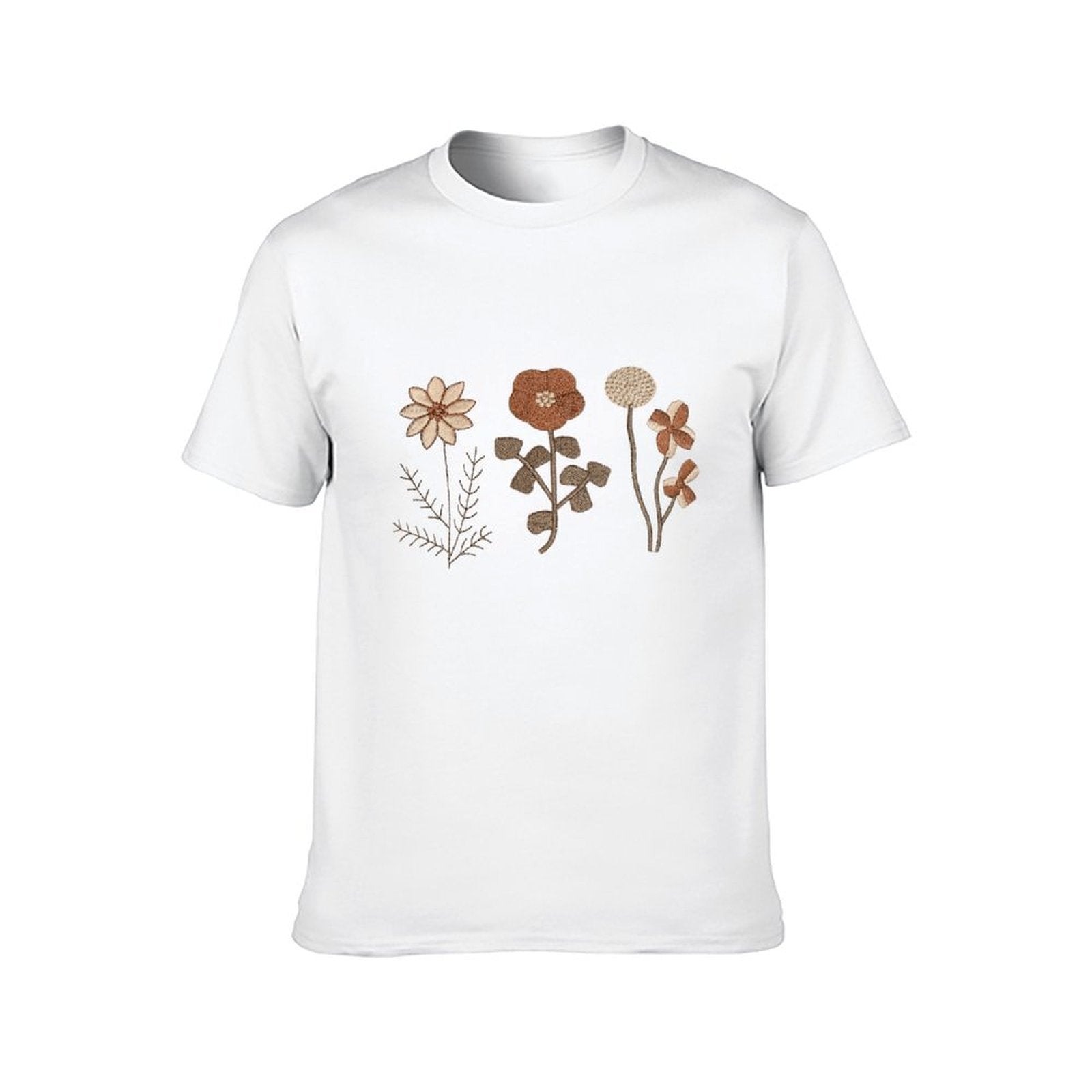 Inkmay Casual Cotton T-shirt Floral Pattern With Beaded Texture Unisex T-shirtActive Essential T-Shirt