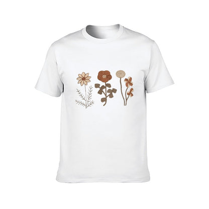 Inkmay Casual Cotton T-shirt Floral Pattern With Beaded Texture Unisex T-shirtActive Essential T-Shirt