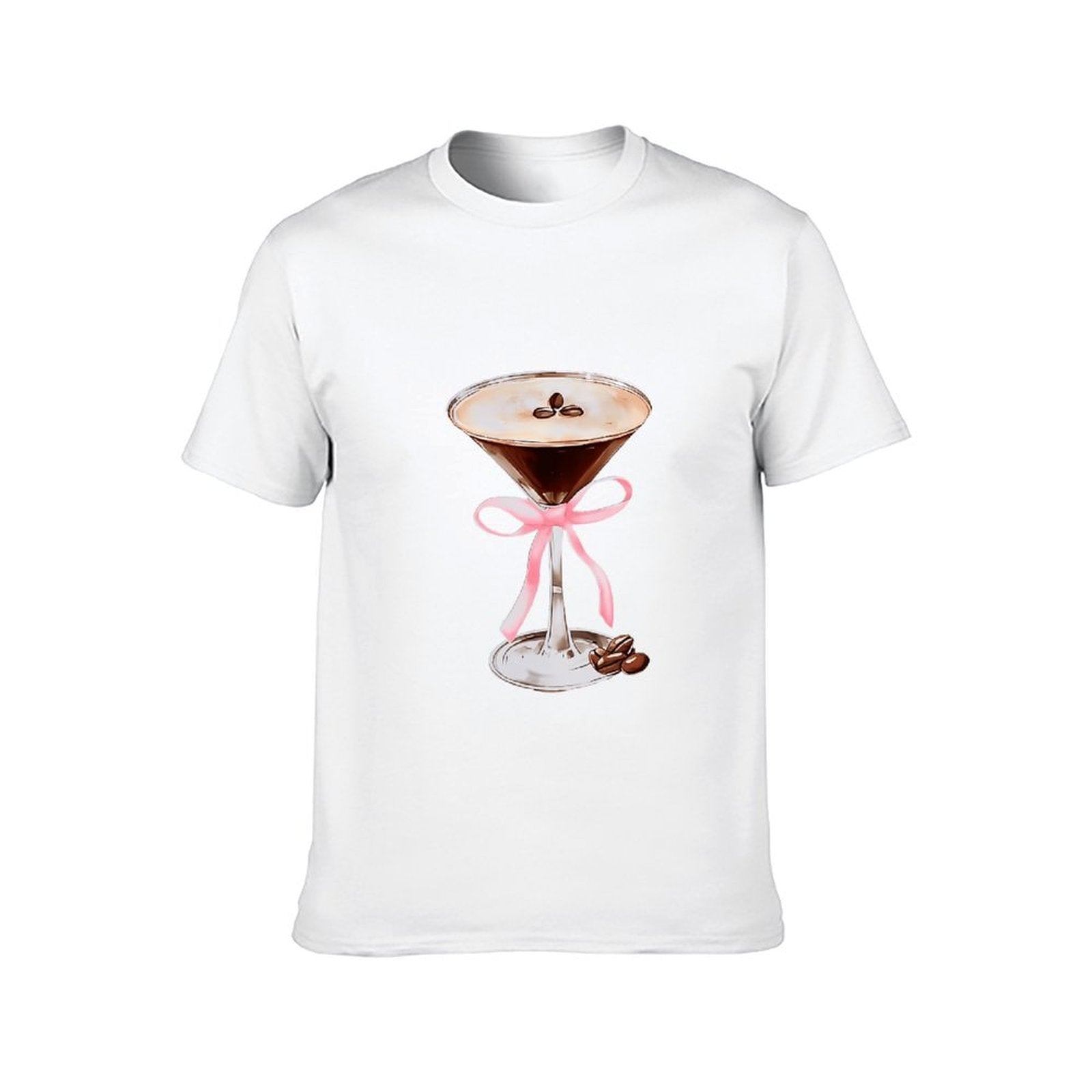 Inkmay Casual Cotton T-shirt Chocolate Martini With Pink Ribbon Unisex T-shirtEasyWear Minimalist T-Shirt
