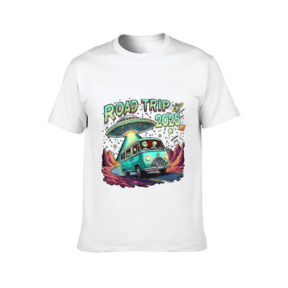 Inkmay Casual Cotton T-shirt Road Trip 2025 Alien Adventure Design Unisex T-shirtEco / Sustainable Recycled T-Shirt