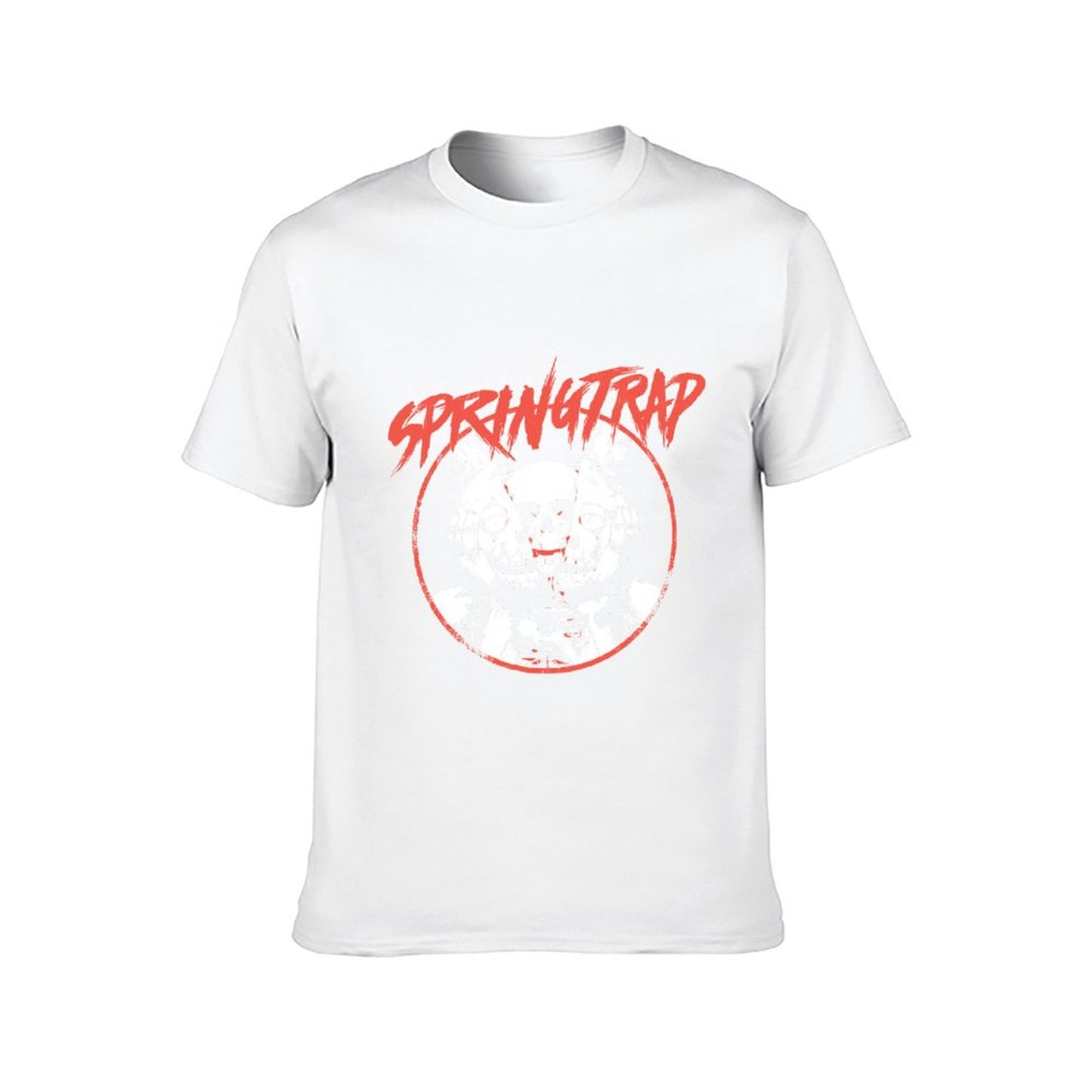 Inkmay Casual Cotton T-shirt Abstract Wolf Design On Coral Background Unisex T-shirtSmooth Feel Weekend T-Shirt