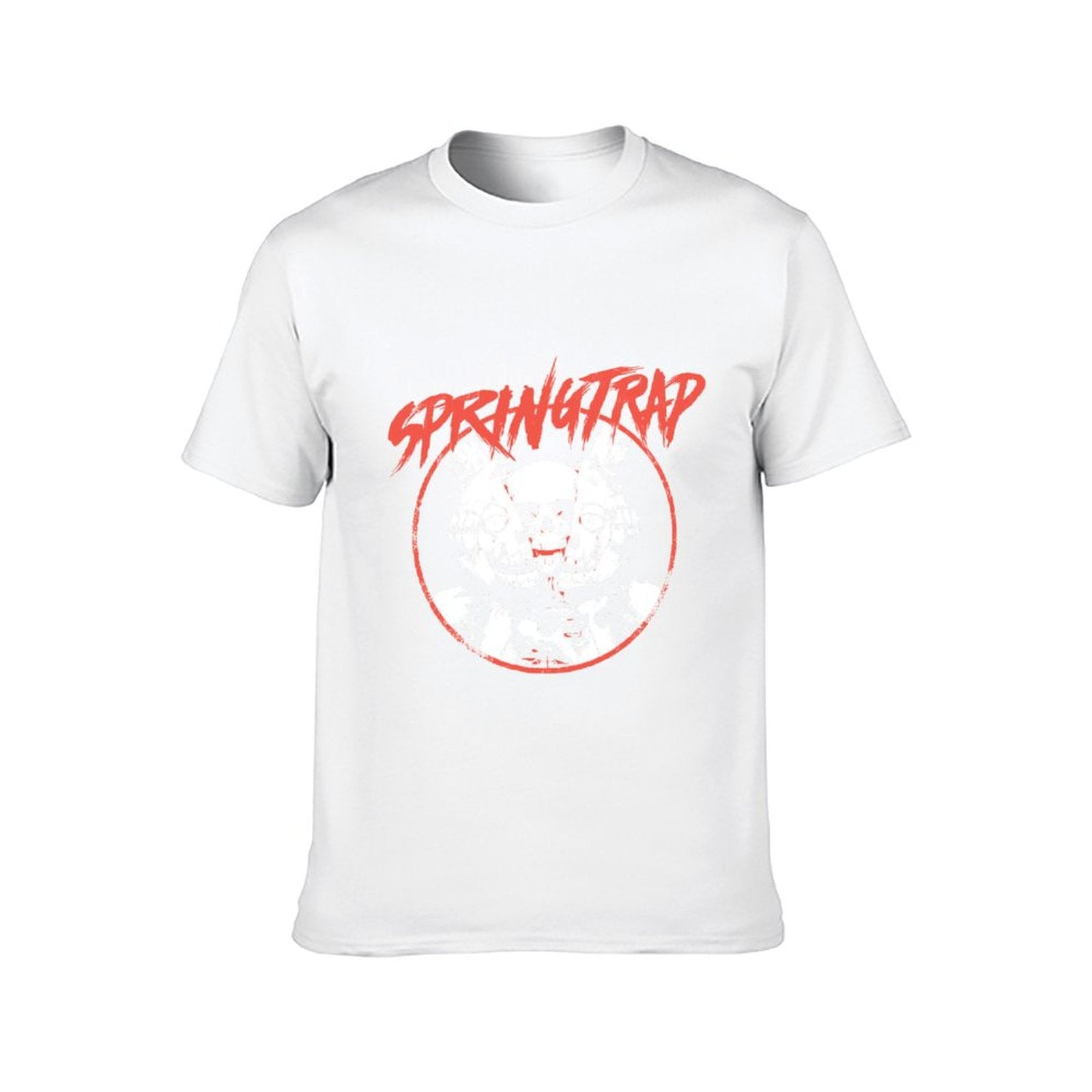 Inkmay Casual Cotton T-shirt Abstract Wolf Design On Coral Background Unisex T-shirtSmooth Feel Weekend T-Shirt