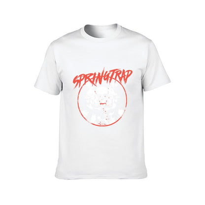 Inkmay Casual Cotton T-shirt Abstract Wolf Design On Coral Background Unisex T-shirtSmooth Feel Weekend T-Shirt