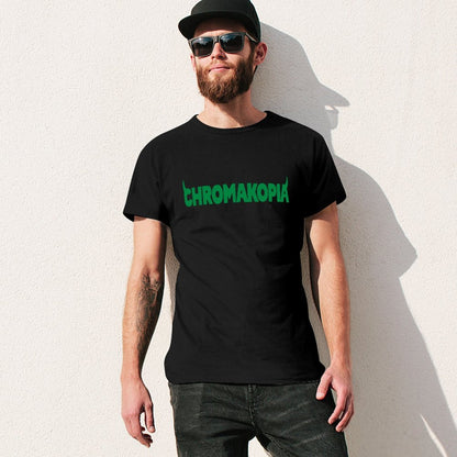 Inkmay Casual  Cotton T-shirt Solid Green Background No Pattern Prints Unisex T-shirt