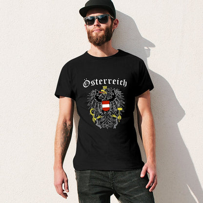 Inkmay Casual  Cotton T-shirt Austria Coat Of Arms Pattern Print Unisex T-shirtSharp Softstyle T-Shirt