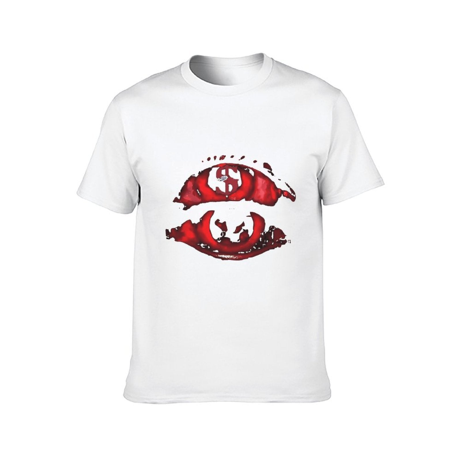 Inkmay Casual Cotton T-shirt Abstract Geometric Shapes In Bold Colors Unisex T-shirtPrinting Outdoor T-Shirt