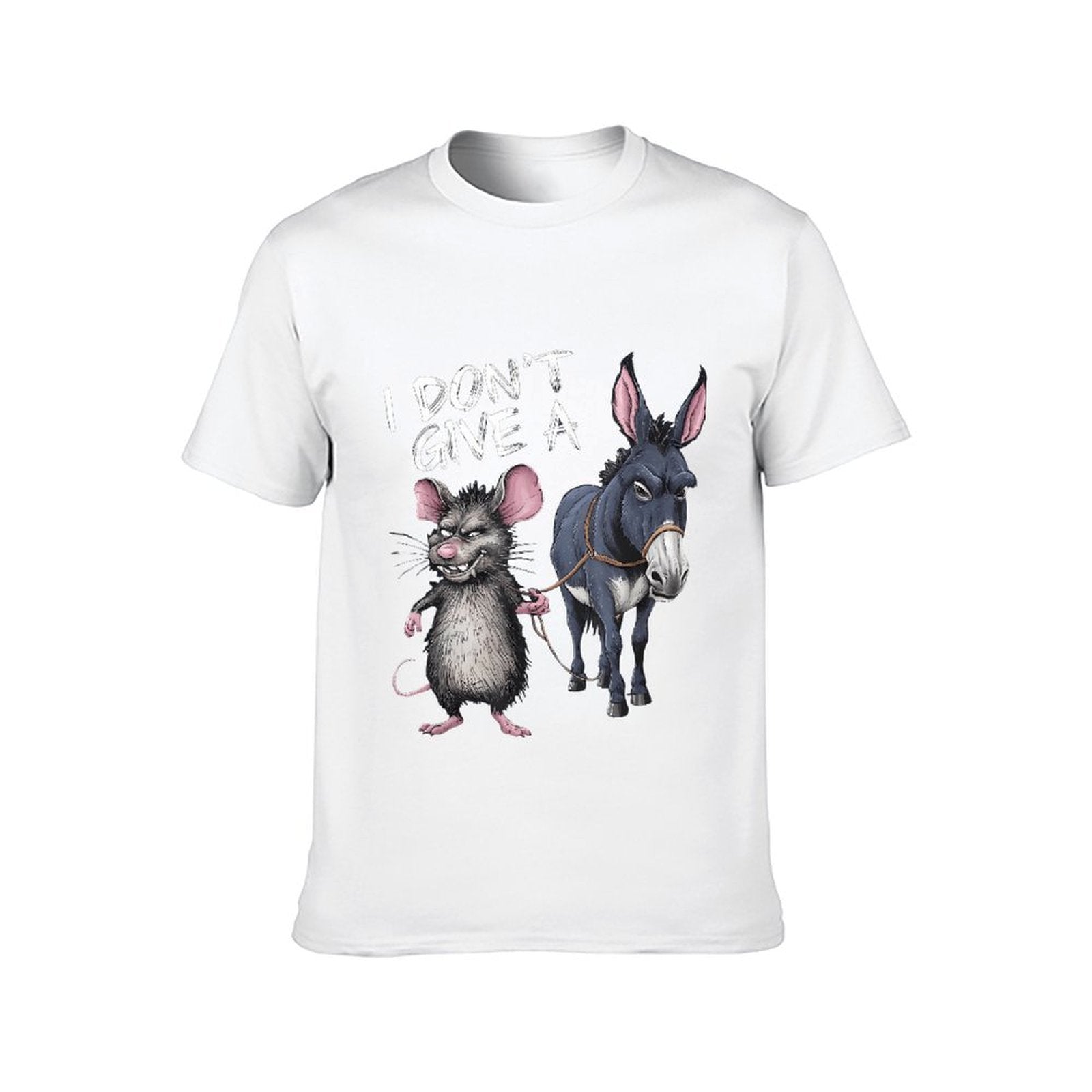 Inkmay Casual Cotton T-shirt Animal Print With Donkey And Mouse Unisex T-shirtHeritage RelaxFit T-Shirt