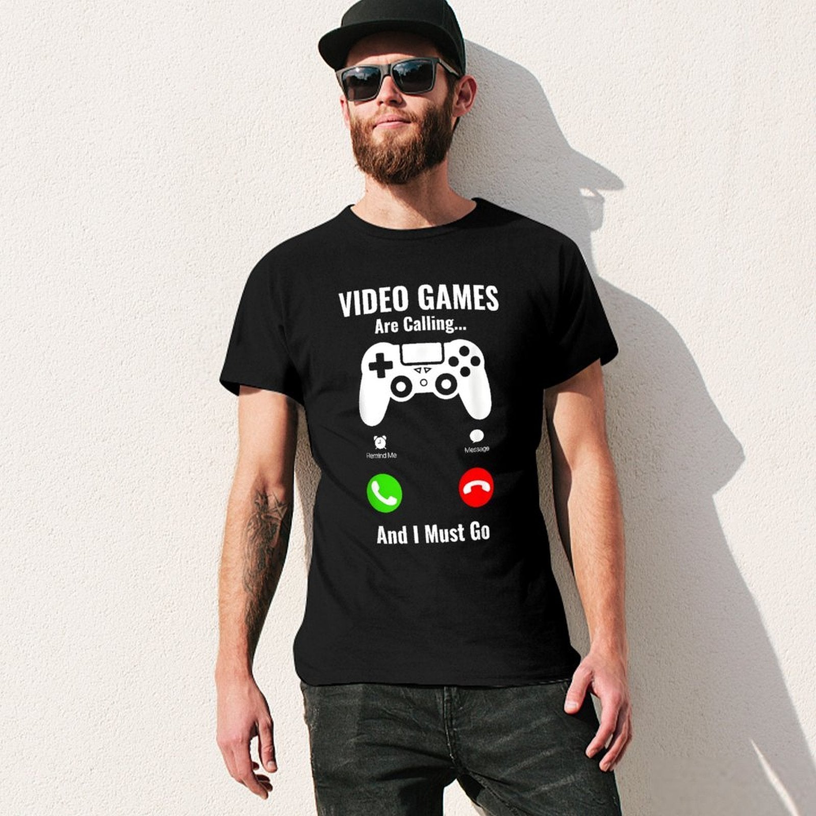 Inkmay Casual  Cotton T-shirt Video Games Are Calling And Must Unisex T-shirtClean Edges Standard T-Shirt