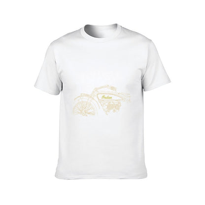Inkmay Casual Cotton T-shirt Simple Sky With Cloud Pattern Design Unisex T-shirtDaily Indoor T-Shirt