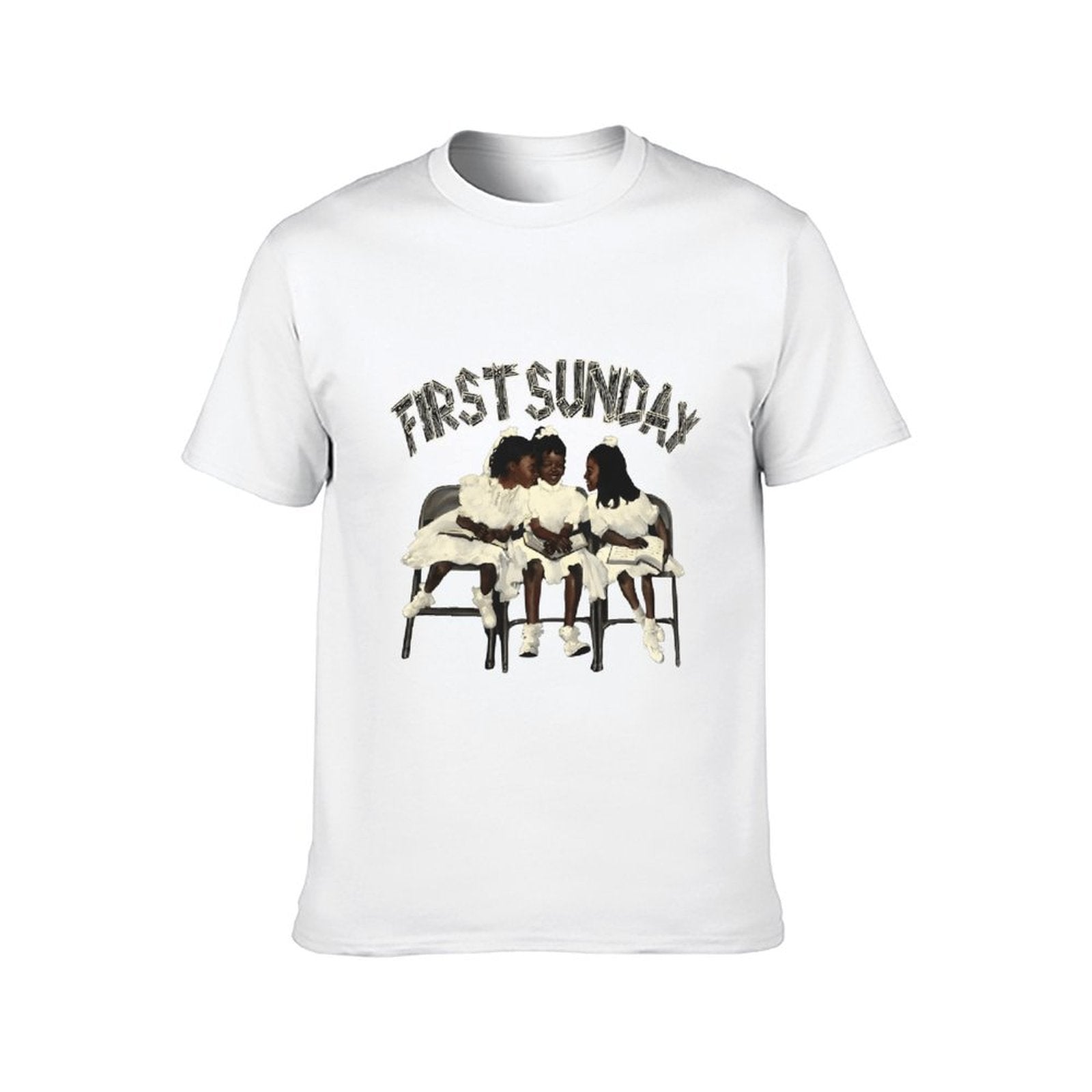 Inkmay Casual Cotton T-shirt First Sunday Girls In White Dresses Unisex T-shirtAllDay EasyWear T-Shirt